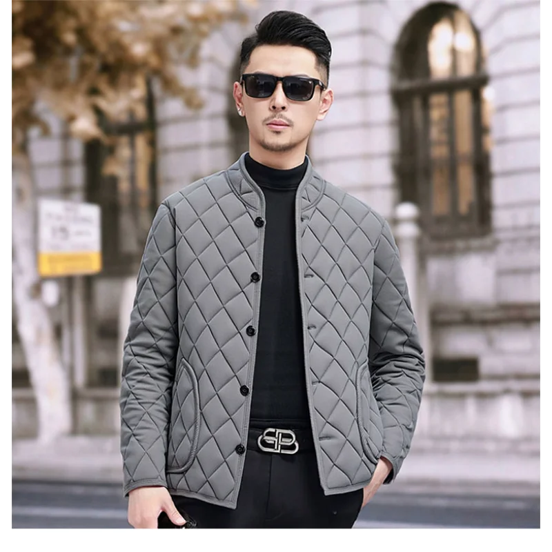 

Men's Stand-up Collar Cotton Jacket Casual Jacket Solid Color Zipper Cardigan Top