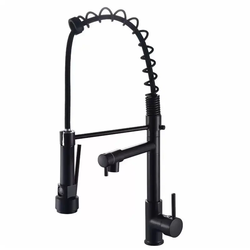 

AB41-Kitchen Faucet With Pull Down Sprayers Commercial Style Dual-Mode Sprays Kitchen Sink Faucet With Swivel Spout B