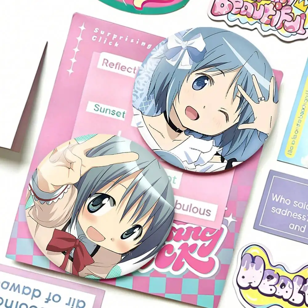Cute Anime S-Sayaka M-Miki Badges 25 32 44 58 75 mm Round Fans Collect Friends Gifts Brooch Souvenir