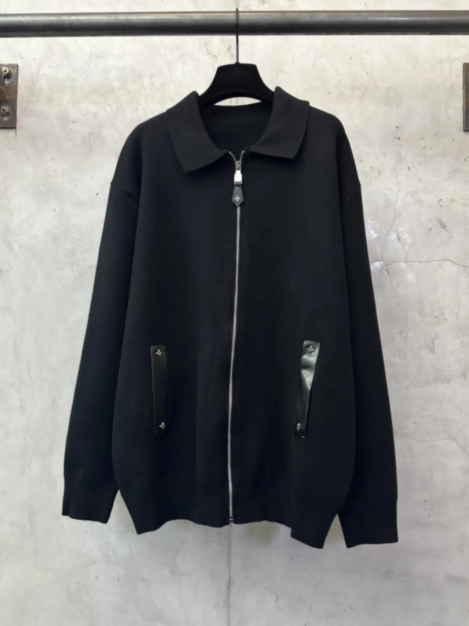 

Faionable Wool Knitted Zipper Coat 2025 Autumn Winter New Sle Leather ket Loose ex Long Sve Breathable Coat