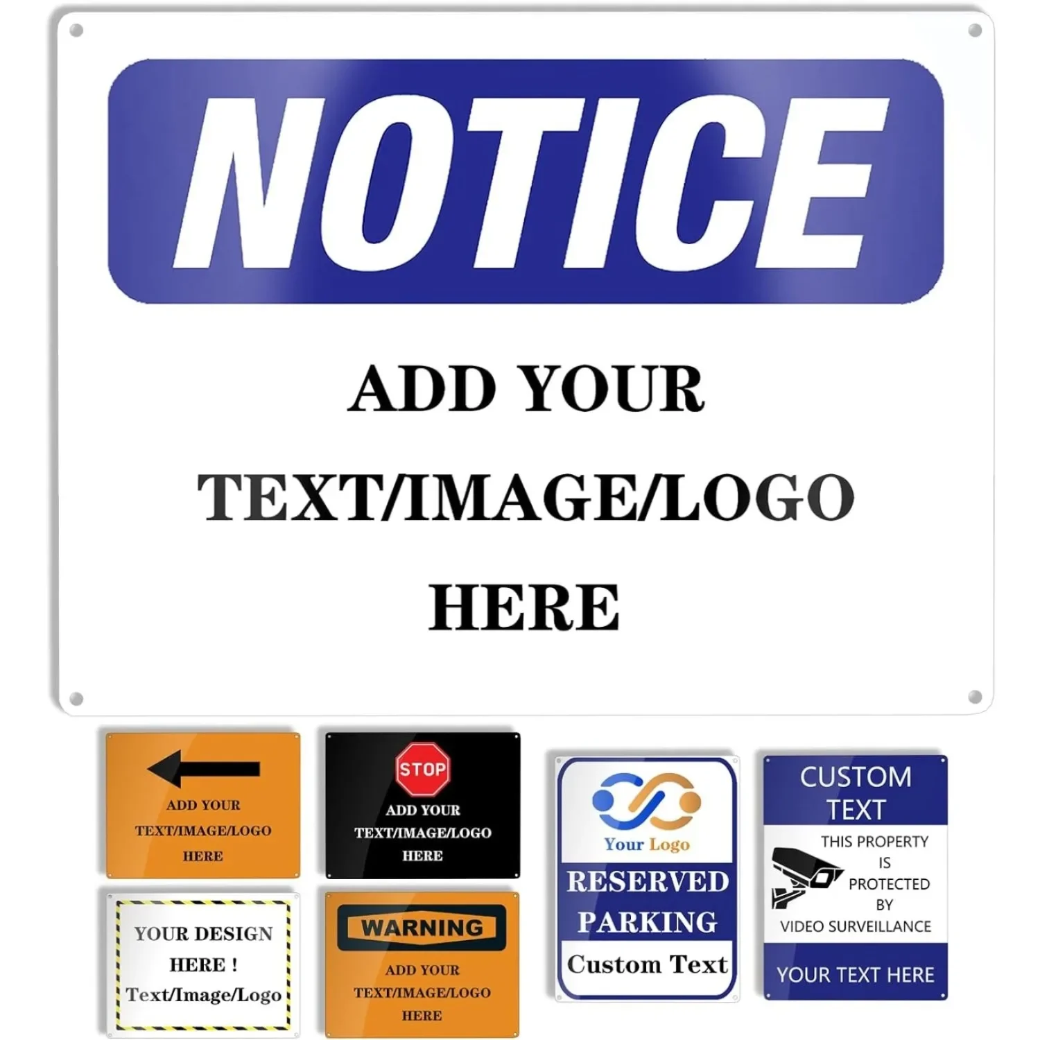 Custom Notice Signs ,Customized Caution Sign Road Safety Signs with Your Text Logo for Home Business Workplace Garden Road