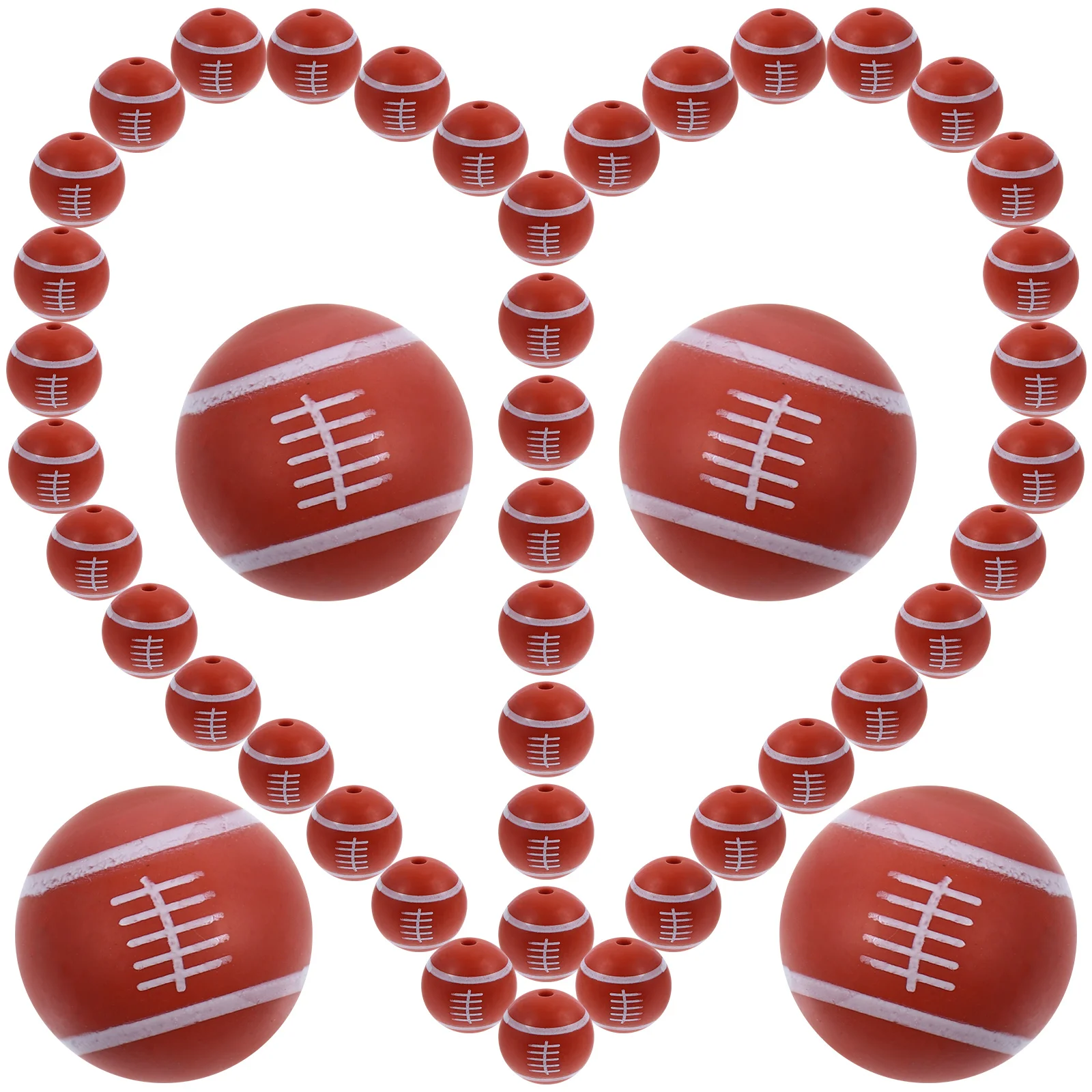 

50 Pcs Beaded Jewelry Accessories Football Beads Mixed Shape Scattered Silica Gel