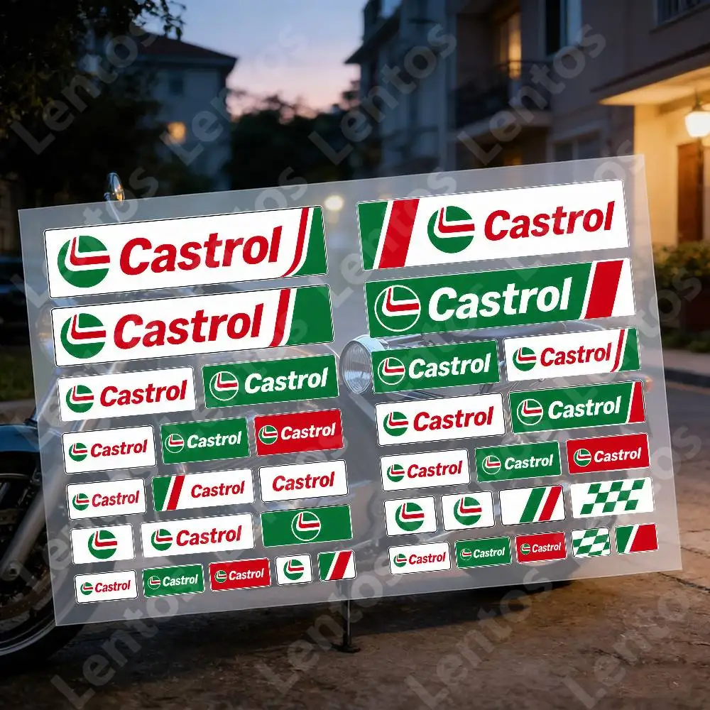 C-castr-ol Waterproof Reflective Motorbike Stickers Easy Peel Removable Decals For Motorcycle Car