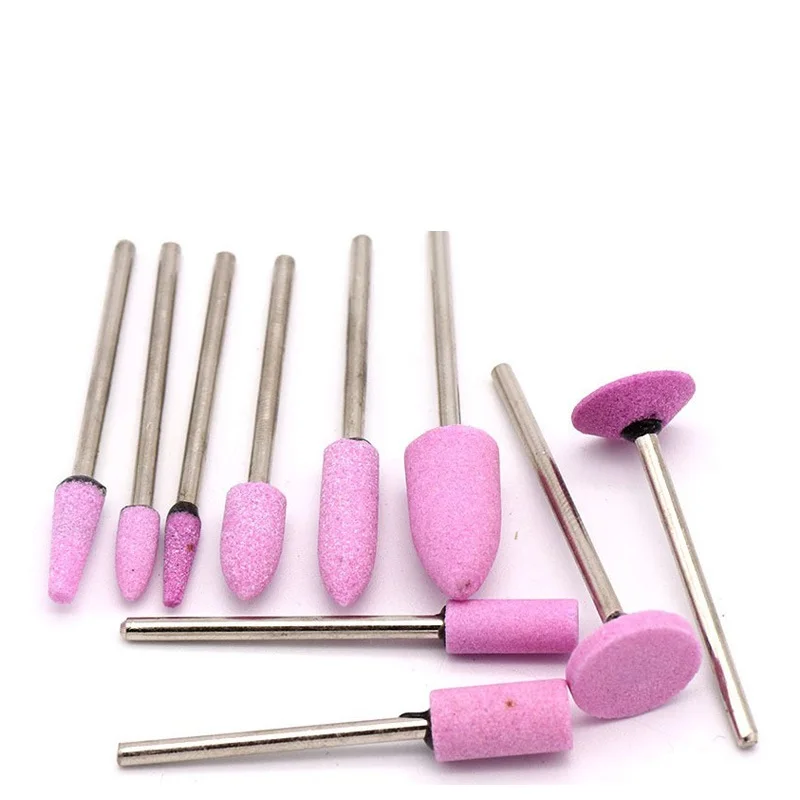 1Pcs 2.35mm Shank Abrasive Mounted Stone Cylindrical For Rotary Tools Grinding Wheel Head Pro Polishing Ceramic Pink