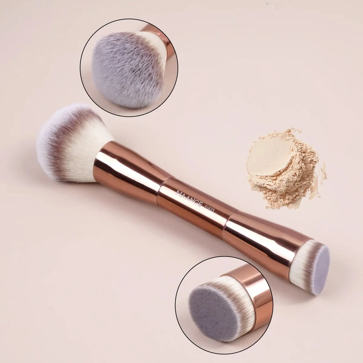 MAANGE 1PCS Foundation Makeup Brush Double Head Concealer Contour Brush for Liquid Soft Dense Hair Facial Cosmetic Makeup Tools