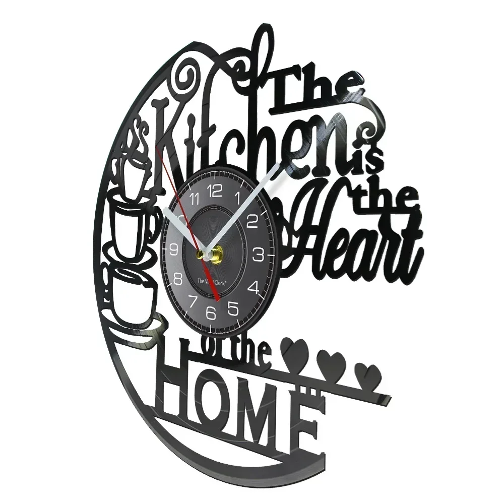 Modern Design Kitchen Decoration Wall Mounted Vinyl Record Clock Creative Vinyl Watch Kitchen Decoration Noise Free Clock