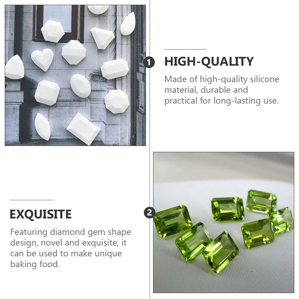 

Набор из 3 силиконовых форм для выпечки в форме бриллиантов, термостойкие, для изготовления шоколада, конфет, мыла, форм для драгоценных камней, кухонный гаджет