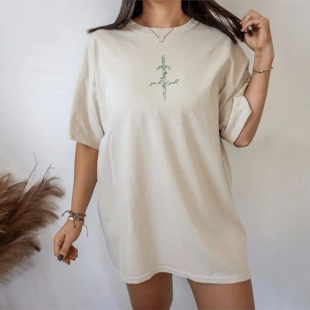 تي شيرت نسائي قطني قميص زجاجي عرش Aelin Galathynius أنت لا يكال روون ويتثورن دوريان مانون Blackbeak SJM قميص #3