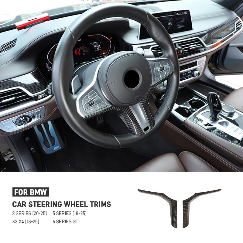 

Углеродное волокно, внутренняя накладка на руль автомобиля, наклейка для BMW 3 5 6 серии 6GT X3 X4 X5 X6 M5 G01 G02 G05 G07 F90 M Sport