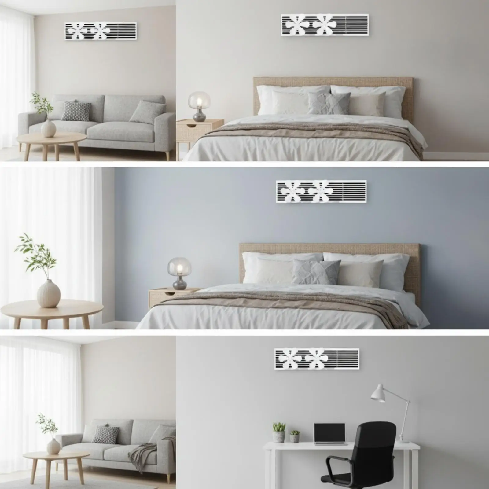 White Air Con Airflow Deflector for Standard AC Vent 20x20cm ABS Plastic Wall Mount Air Guide Comfortable Wind Direction