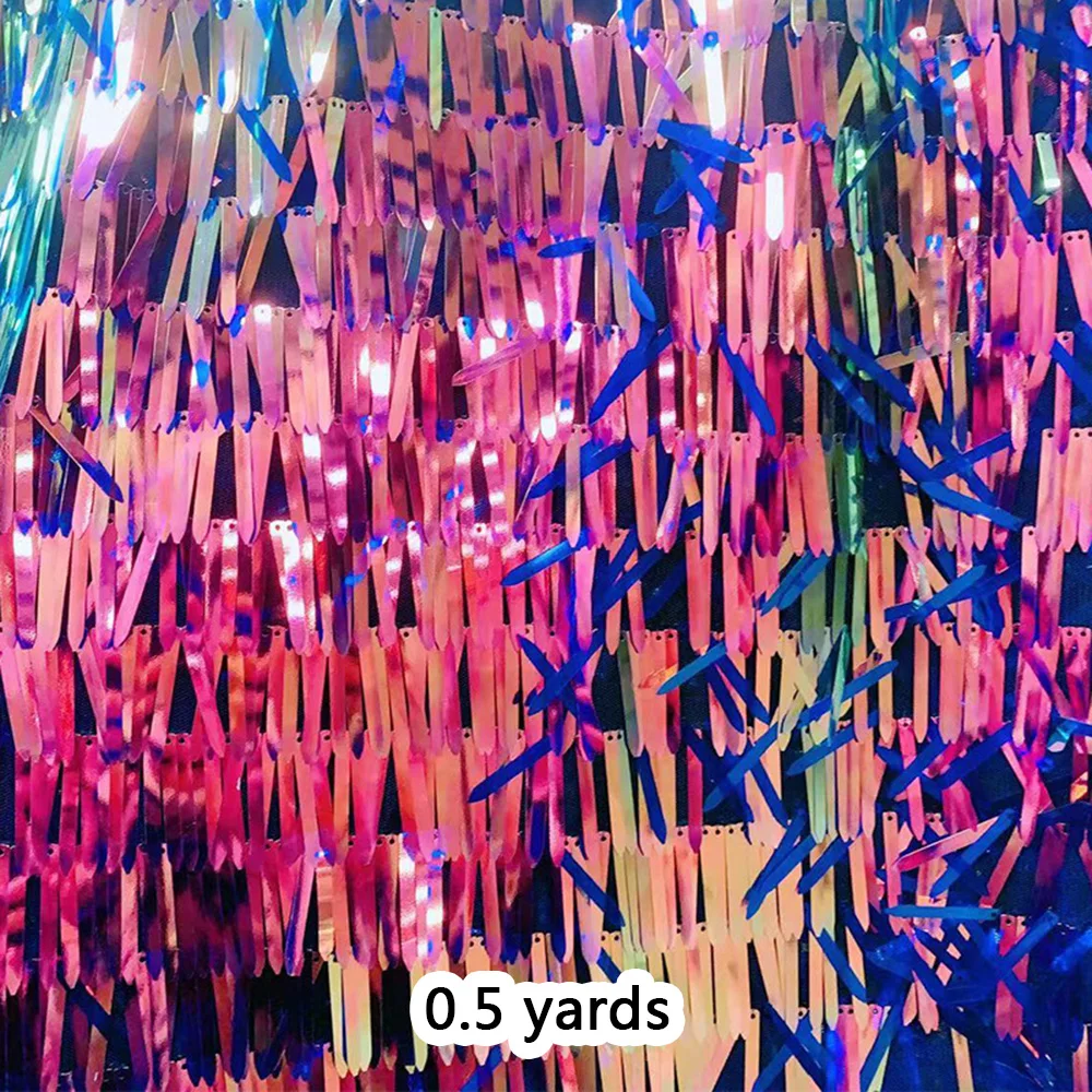 1PC A4/0.5 Yard Long Sequin Fabric Shiny Functional Fabric Diy Clothing Accessories for Stage Nightclub Garment Dress Headwear