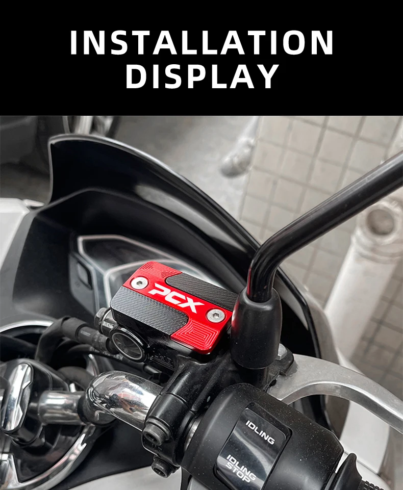 1x Motorrad CNC Vorderradbremsflüssigkeitsbehälter-Deckel Ölbehälter-Kappe für HONDA PCX 160 150 125 PCX160 PCX150 PCX125 Zubehör – Detail 8