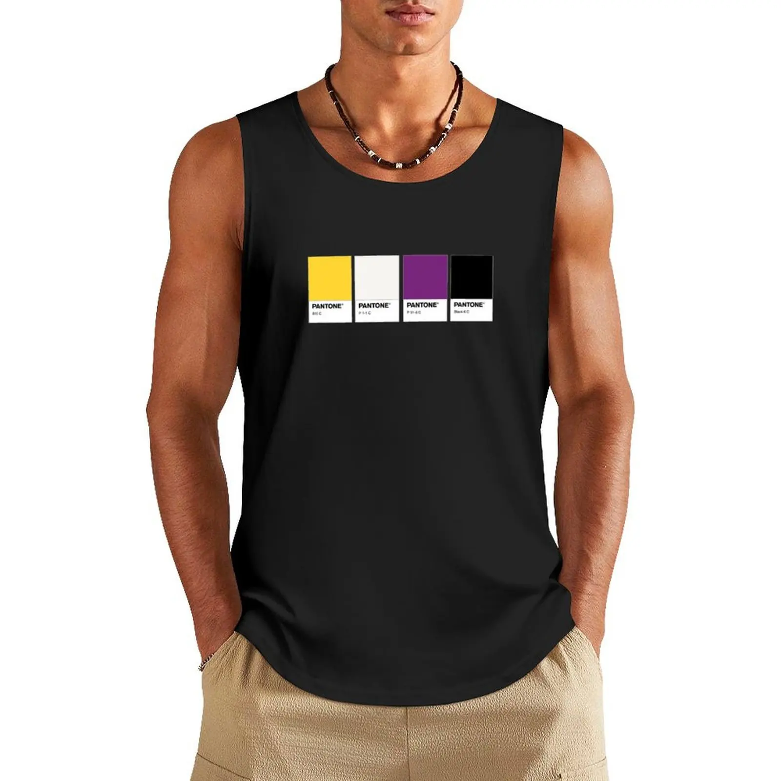 nonbinary pantone pride Tank Top gym men Men's clothing gym shirt man summer Men's tops