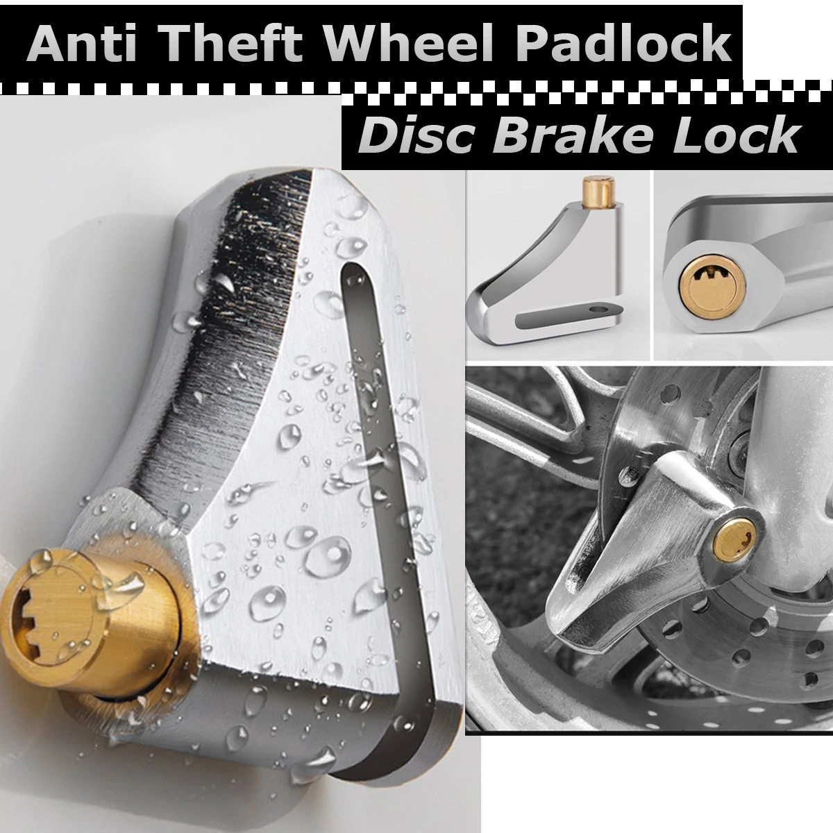 

Padlock Disc Brake Lock Anti Theft Wheel For Scooters/Bikes/Motorcycles Steel Wire Lock Motorcycle Waterproof Disc Brake Lock