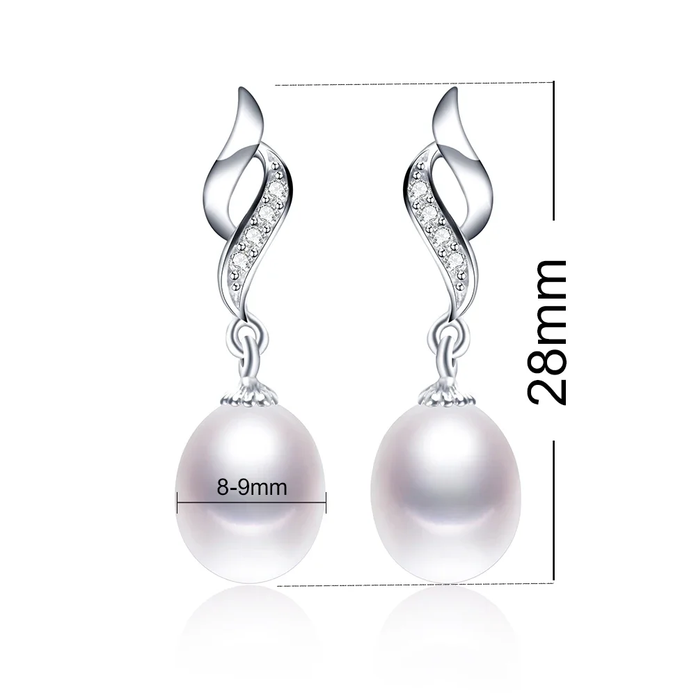 Natural Freshwater Pearl Drop Earrings  For Women 2020 New Fashion Silver 925 Pearl Jewelry High Luster