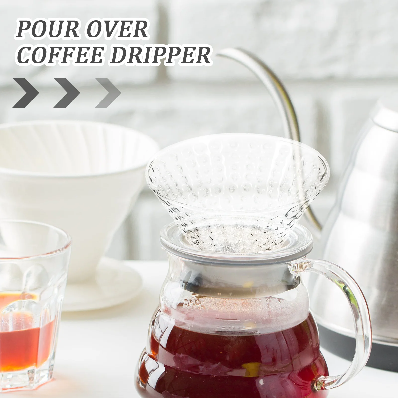

Coffee Dripper High Class Glass Funnel Filter Tool for Mugs Pots Kettles Decanters Home Cafe Use Coffee Dripper