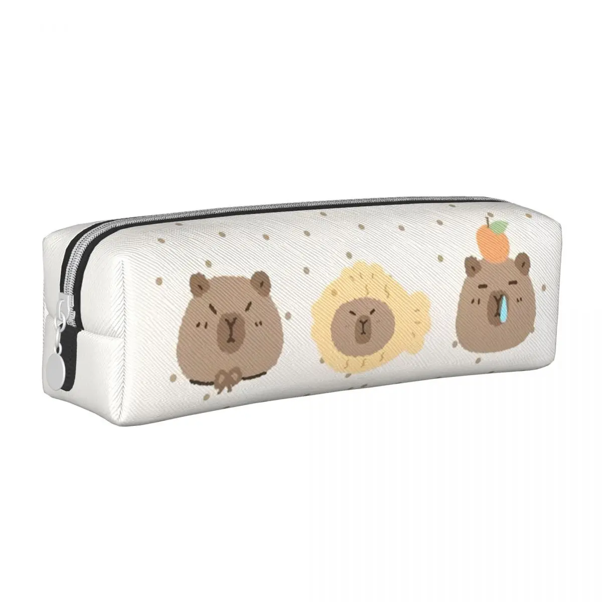 Estuche para lápices Kawaii Capybara con dibujos animados, estuche para bolígrafos para niñas y niños, útiles escolares de gran capacidad, estuches para lápices con cremallera