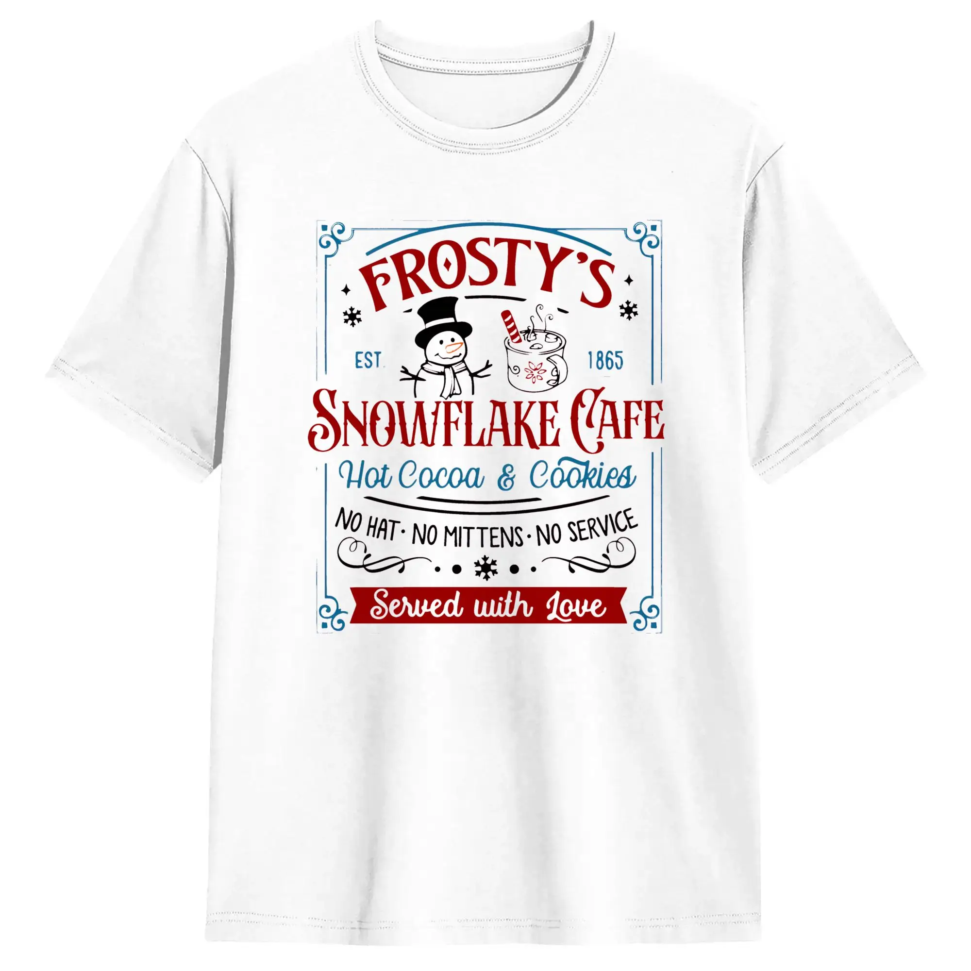 Snowman Frostys T-Shirt Summer Christmas Trendy Cool T Shirts Men 100% Cotton Crew Neck 5XL Clothes Short-Sleeved Aesthetic Tops