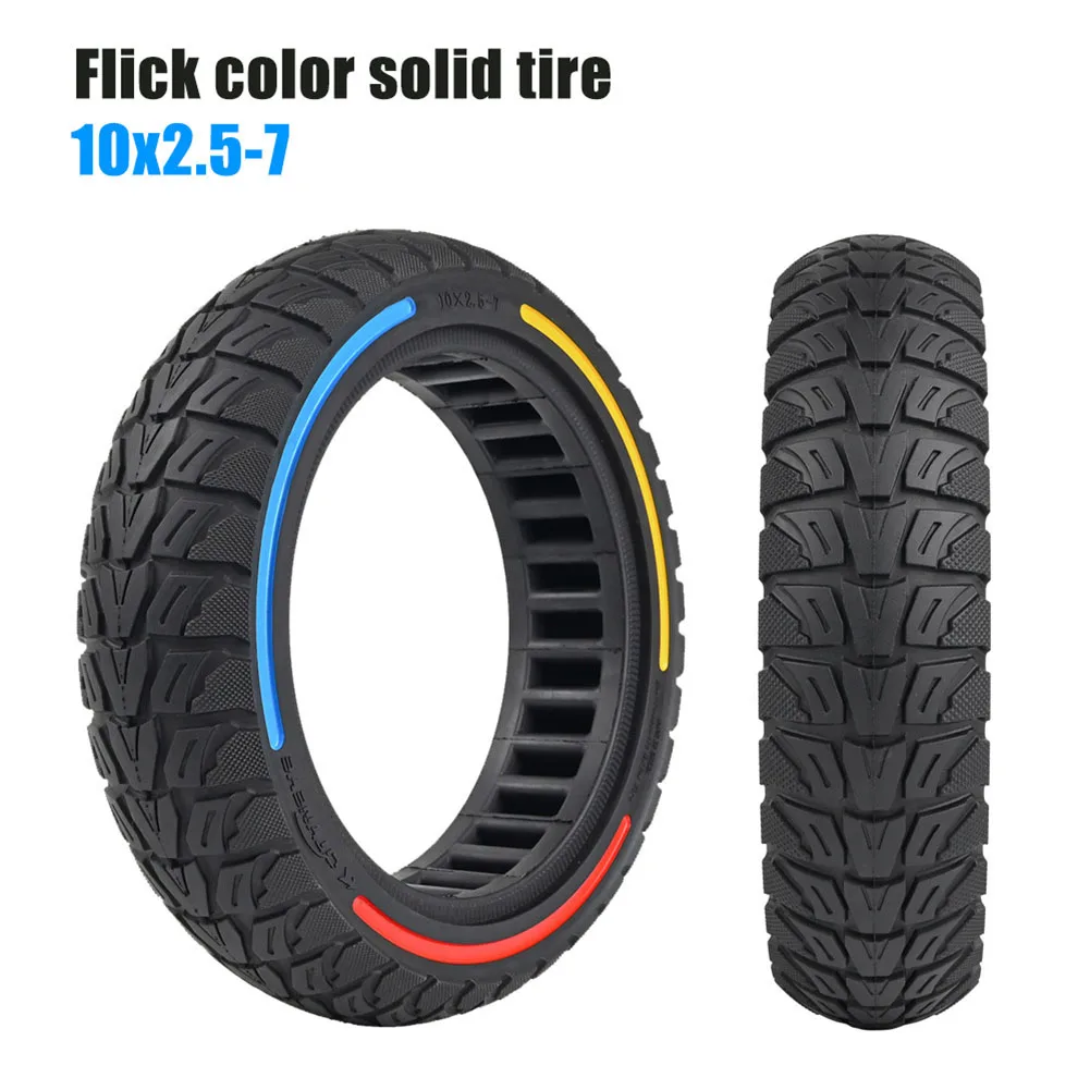 1pc Solid Tyre 10 Inch 10x2.50-7 Color Stripes Solid Tire Rubber Replacement For Xiaomi 4/4Pro Electric Scooters Accessories