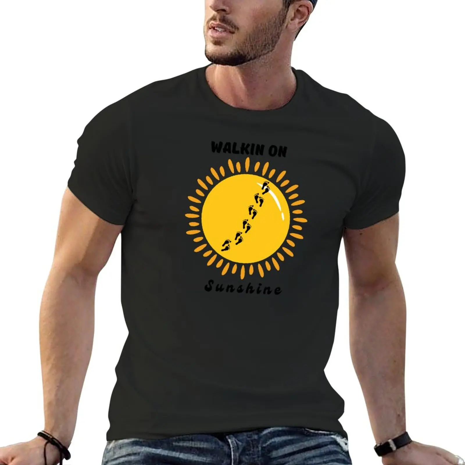 Walkin on Sunshine T-Shirt oversized graphic tee graphics mens funny t shirts