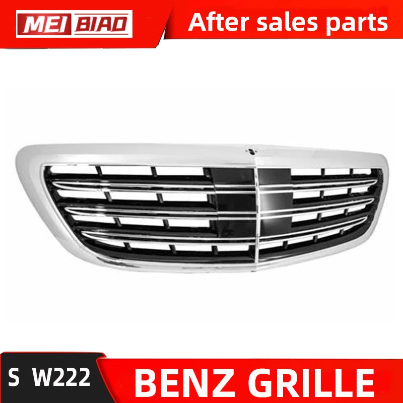 FOR MERCEDES S-CLASS W222  2014-2020 GRILLE ASSEMBLY WITH CAMERA HOLE WITHOUT NIGHT VISION A 2228802500 Aftermarket Replace part