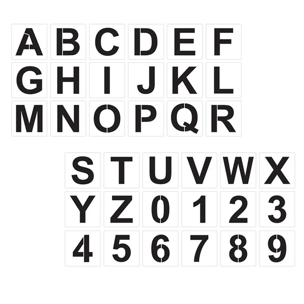 1Set Large Alphabet Stencils Painting Template Letter Number Drawing Mold Smooth Edges Safe Eco Friendly DIY Art Decoration