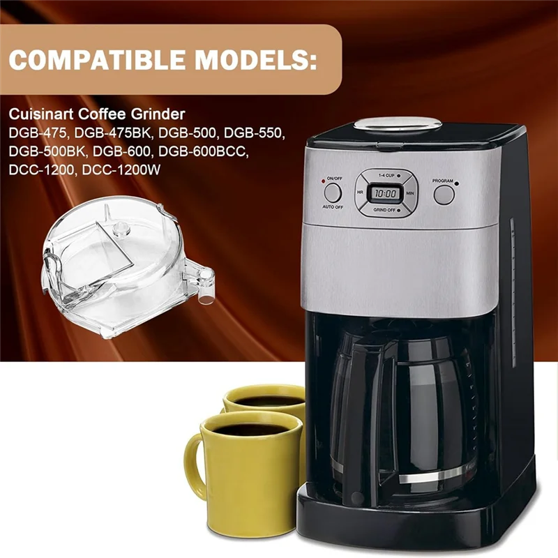 Substituição da tampa do conjunto do moedor AT28-DGB-500GLID para Cuisinart DGB-600, DGB-625, DGB-650, DGB-500 Moedor de café