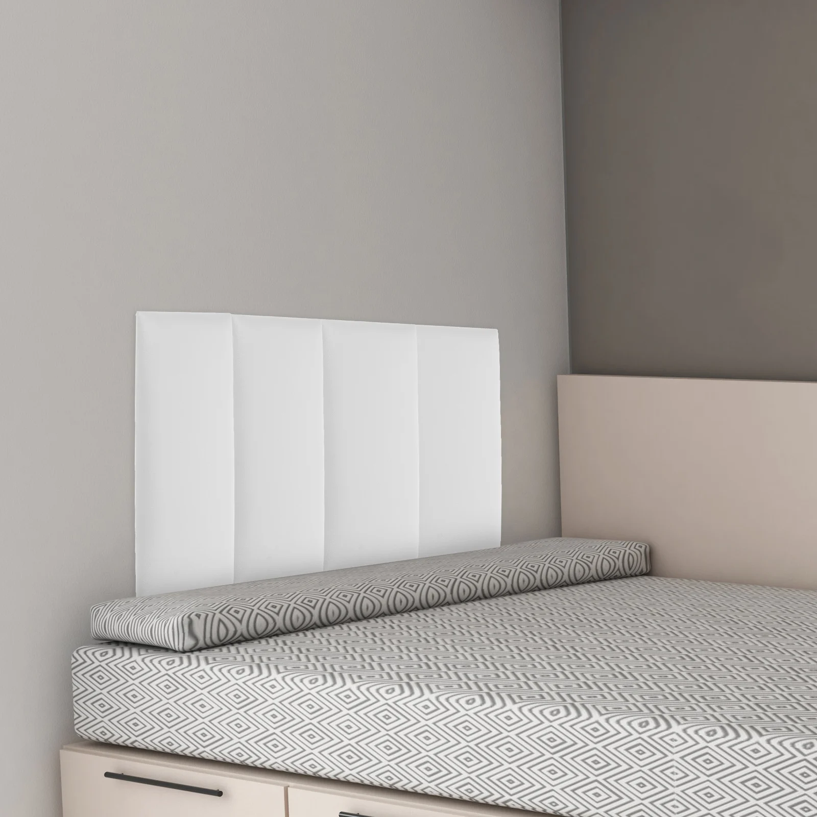 

Bed Headboard Panels 3D Wall Sticker Self Adhesive Kids Room Decor Anti Collision Thickened Soft Cushion Gray 3cm