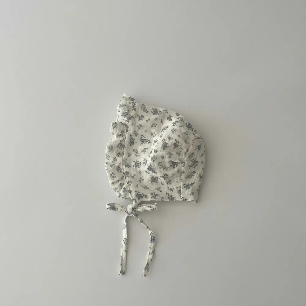 

Fashion Floral Printed Ear Protection Hat Sunscreen Breathable Sunshade Cap Princess Hat Newborn