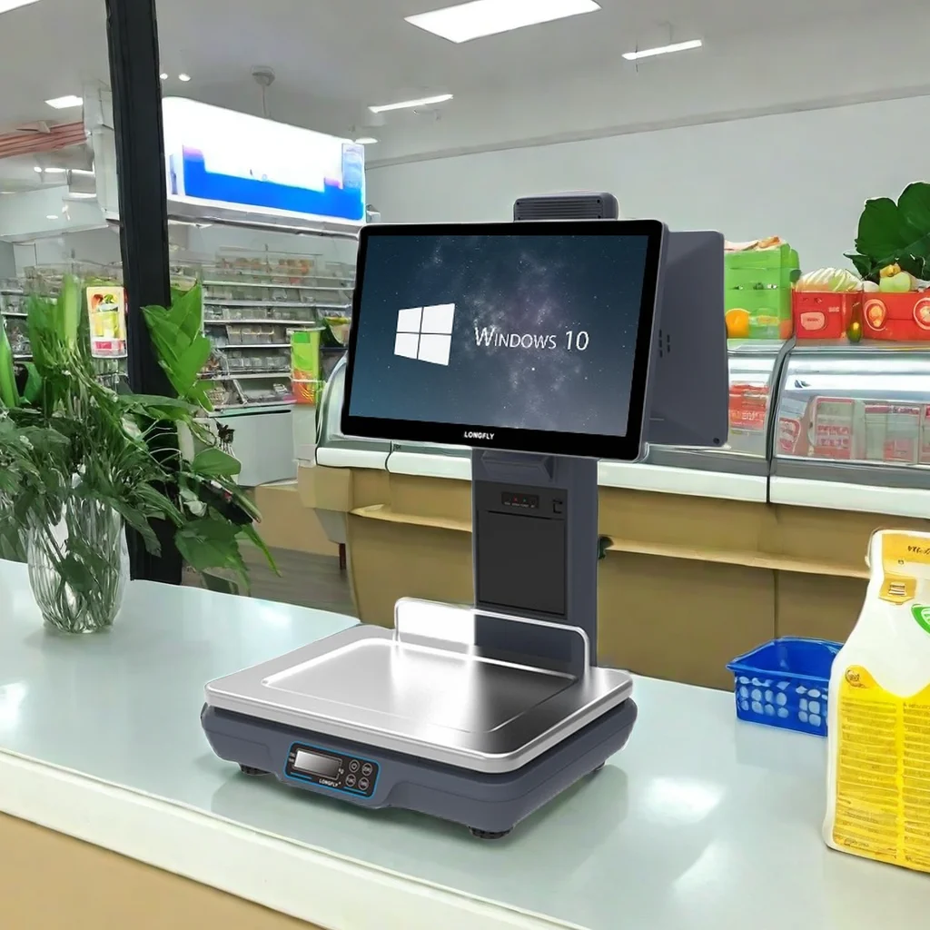 Smart dual-screen scale Touch screen cash register system Sell dual-screen weighing scale