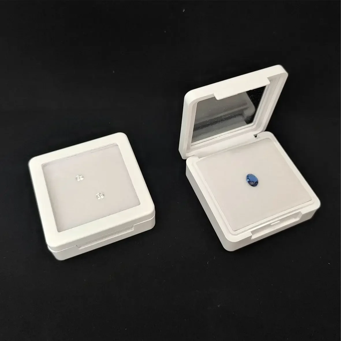 

White Plastic Box for Diamond Gemstone Jewelry Loose Gemstone Storage Display Case Jewelry Package Exhibition Store Supplies