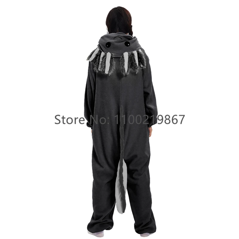 Halloween Black Axolotl Cosplay Onesie For Adult Women Men Animal Kigurumis Pyjamas Cartoon Pajama Homewear Party Costume