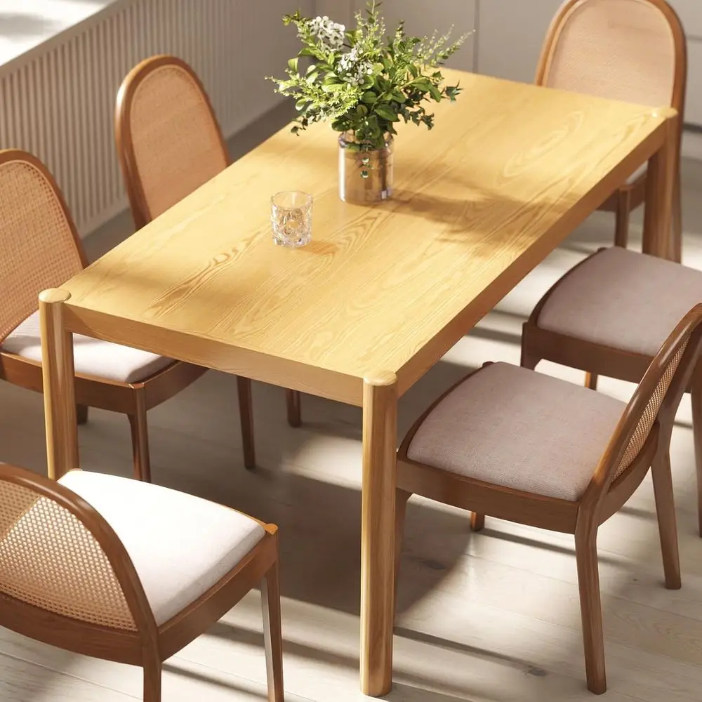 

Прямоугольный деревянный обеденный стол середины века 64 на 4–6 лет, подходит для дома и ресторана