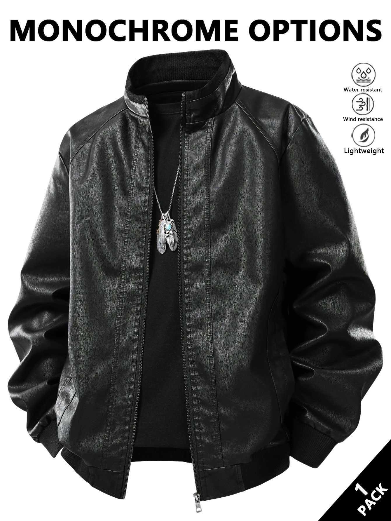 

Мужская кожаная куртка с воротником-стойкой, винтажный стиль, ветрозащитная и защитная шея, подходит для легких активного отдыха, многослойная осенью и зимой, повседневная прогулка, ношение дома, разминка для занятий спортом, короткие поездки