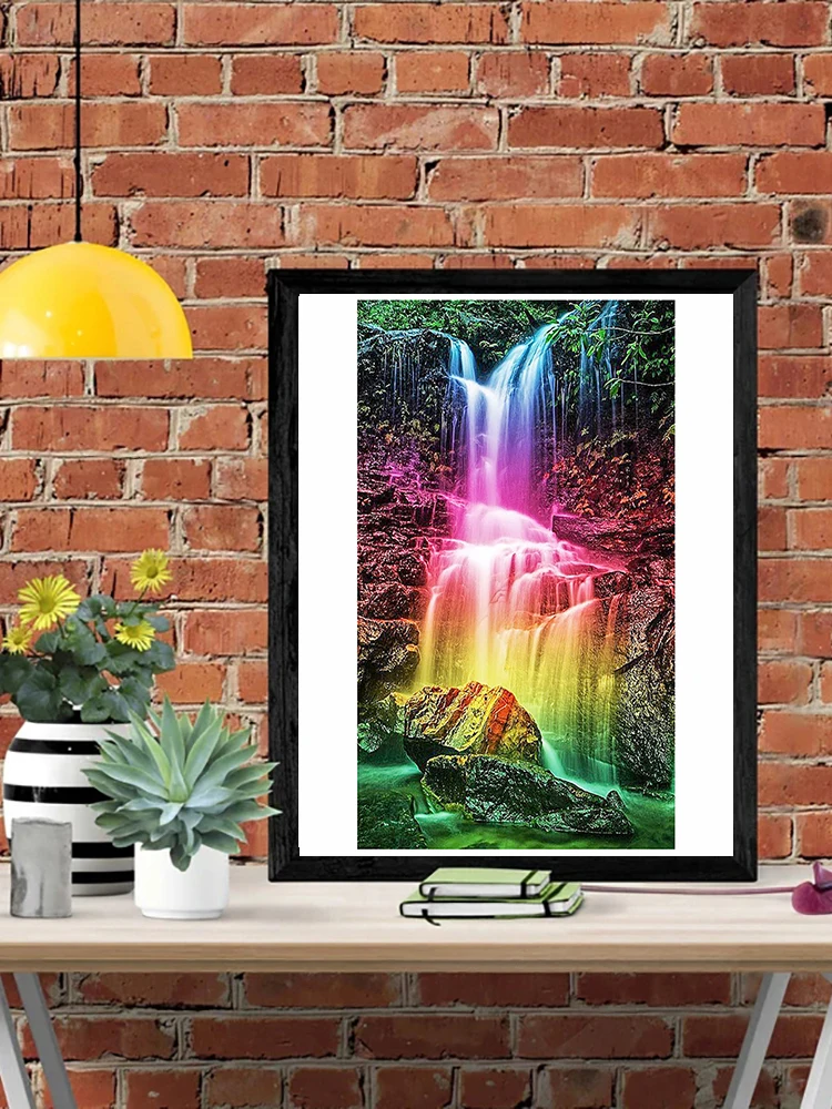 

DIY-5D Diamond Falls Scenery 8 Splice Set Full Diamond Embroidery Mosaic Picture Closed