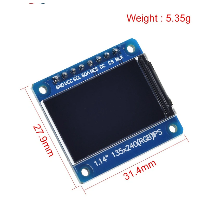 1.14 Inch IPS OLED Display Module LCD Screen 135*240 RGB TFT for Arduino ST7789 LCD Board SPI Full Color HD OLED 8pin DIY