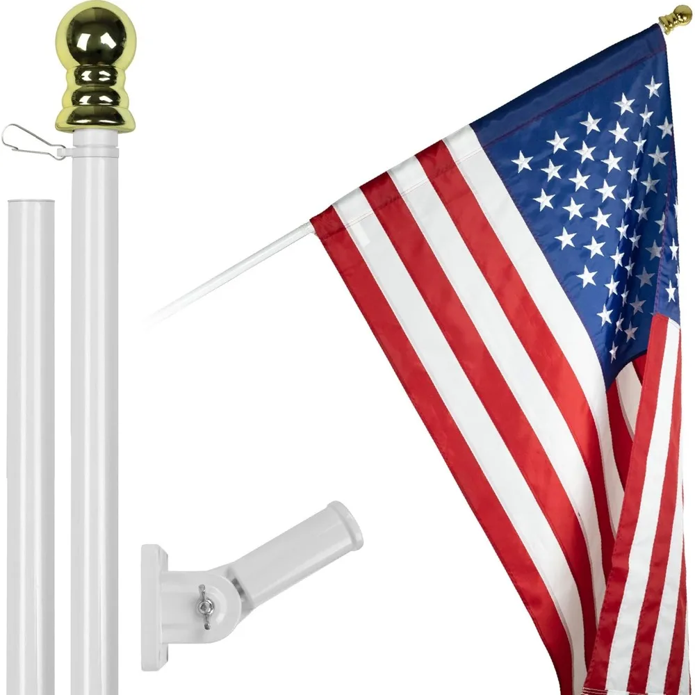 

Free Spinning Flagpole American Flag Pole Sleeve Embroidered 3x5 Ft American Flag Pole Sleeve (Flag Included)