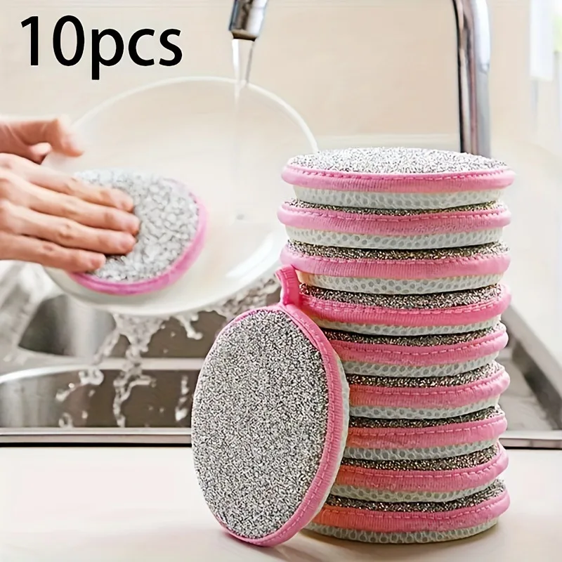 Manufacturer wholesale ingot towels 10 pack double-sided sponge wipes pot and dishwashing artifact cleaning kitchen rag cross...