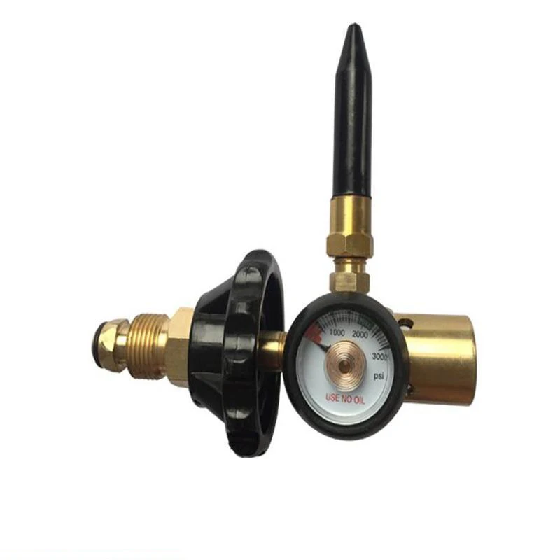 G5/8 CGA580 Valve All Brass Medium Duty with Handwheel Helium Balloon Pressure Reducing Valve Helium Inflator Tool