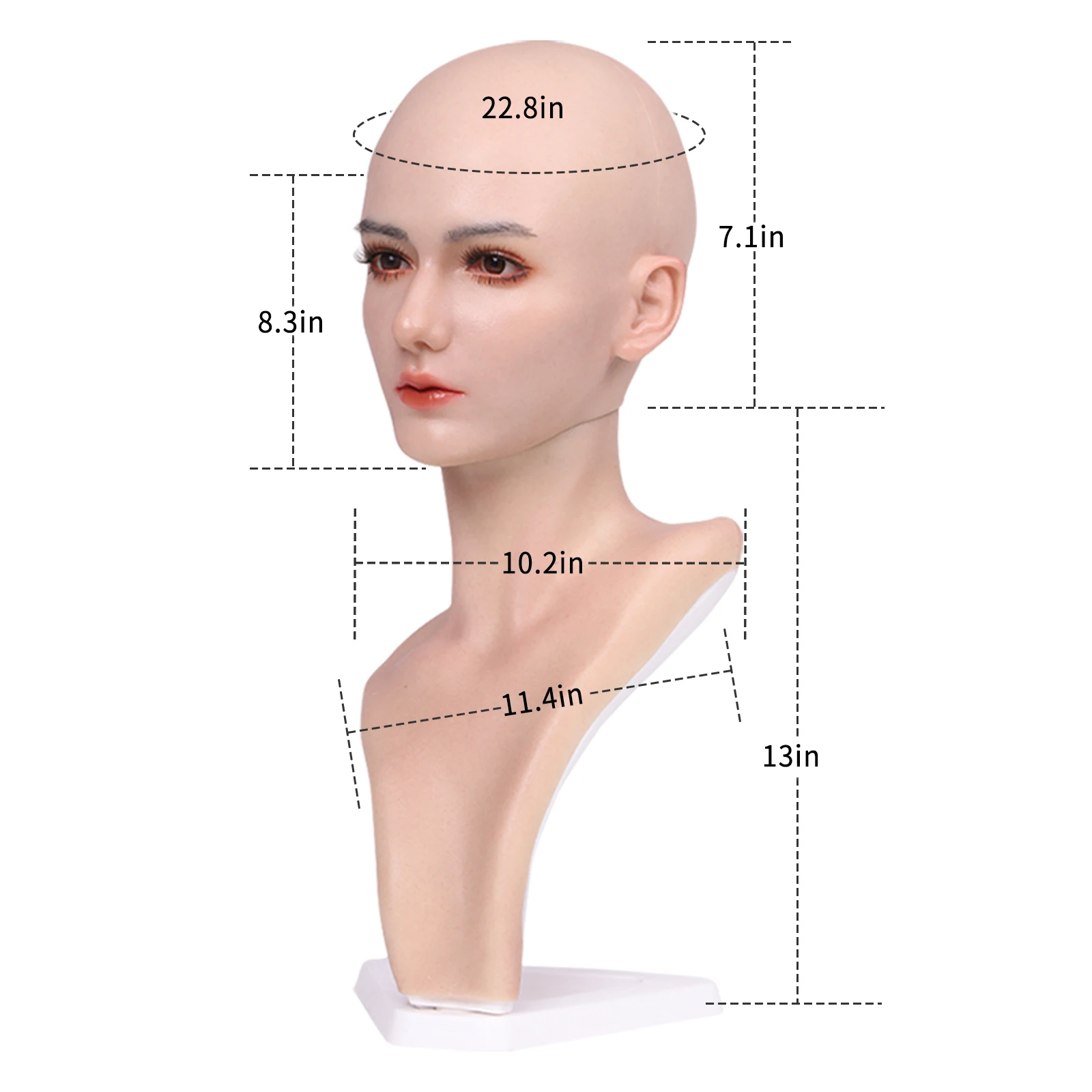 Real Female Head Model Realistic Silicone Material Lifelike Silicone Female Mannequin Head for Wig Hat Jewelry Display