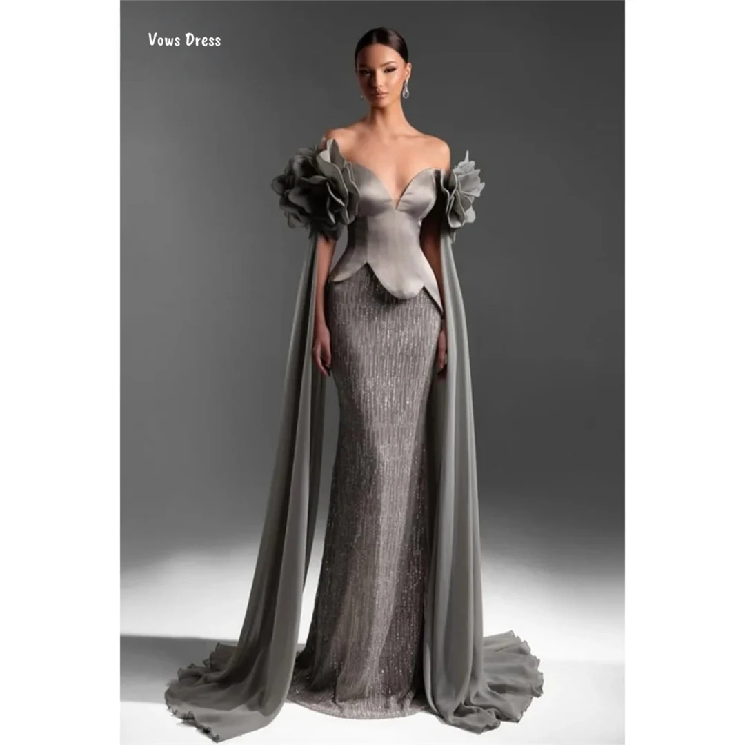 

Vows Custom Made Evening Dresses for Special Occasions Robes De Cocktail Puff Sleeves Elegant Prom Dresses 2025 Fishtail Skirt