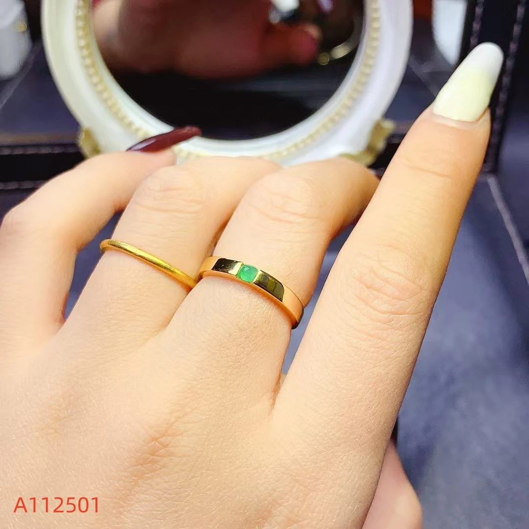 

KJJEAXCMY Fine Jewelry Natural Emerald OL Office Style Women's Ring S925 Pure Silver Inlaid High Clarity Gems Support Testing