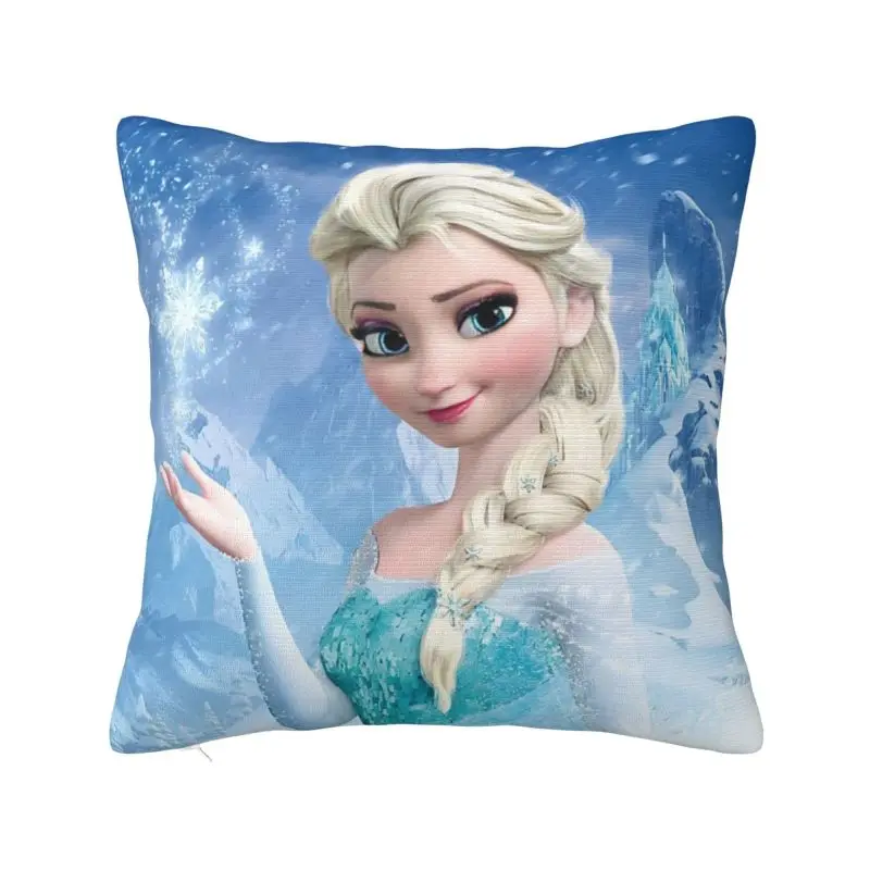 

Custom Elsa Cartoon Frozen Princess Cushion Cover Sofa Decoration Snowflake Square Pillow Cover
