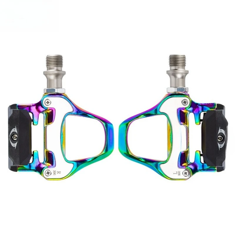 

Bicycle pedal road bicycle lock pedal aluminum alloy colorful bicycle riding pedal accessories