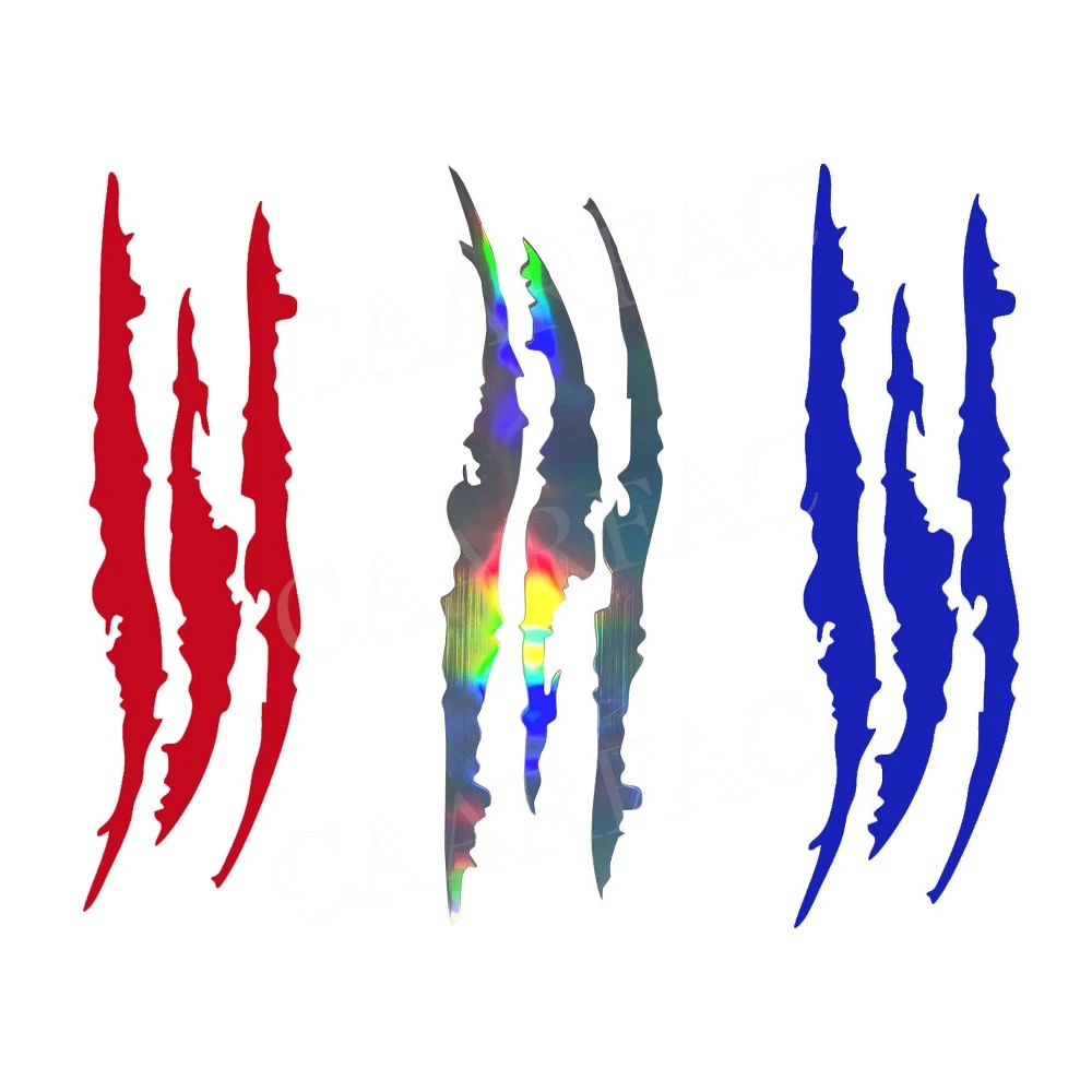 2Pcs Car Sticker Reflective Monster Claw Scratch Stripe Marks Headlight Decal Exterior Waterproof Vinyl Decal Car Accessories  