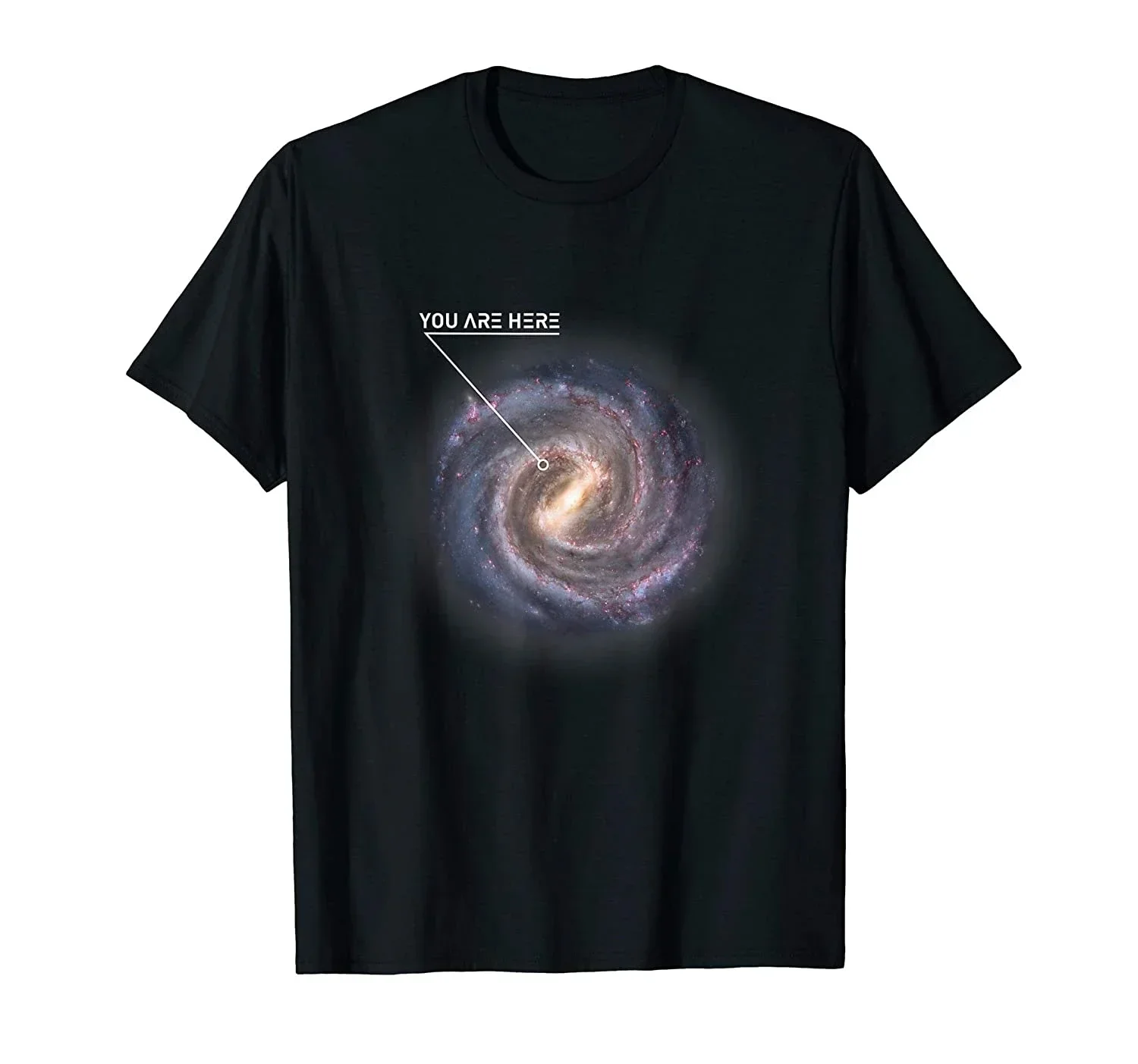 2024 aesthetic men t shirt You Are Here Galaxy Astronomy Milky Way Space Sci-Fi T-Shirt short sleeves pure cotton top streetwear