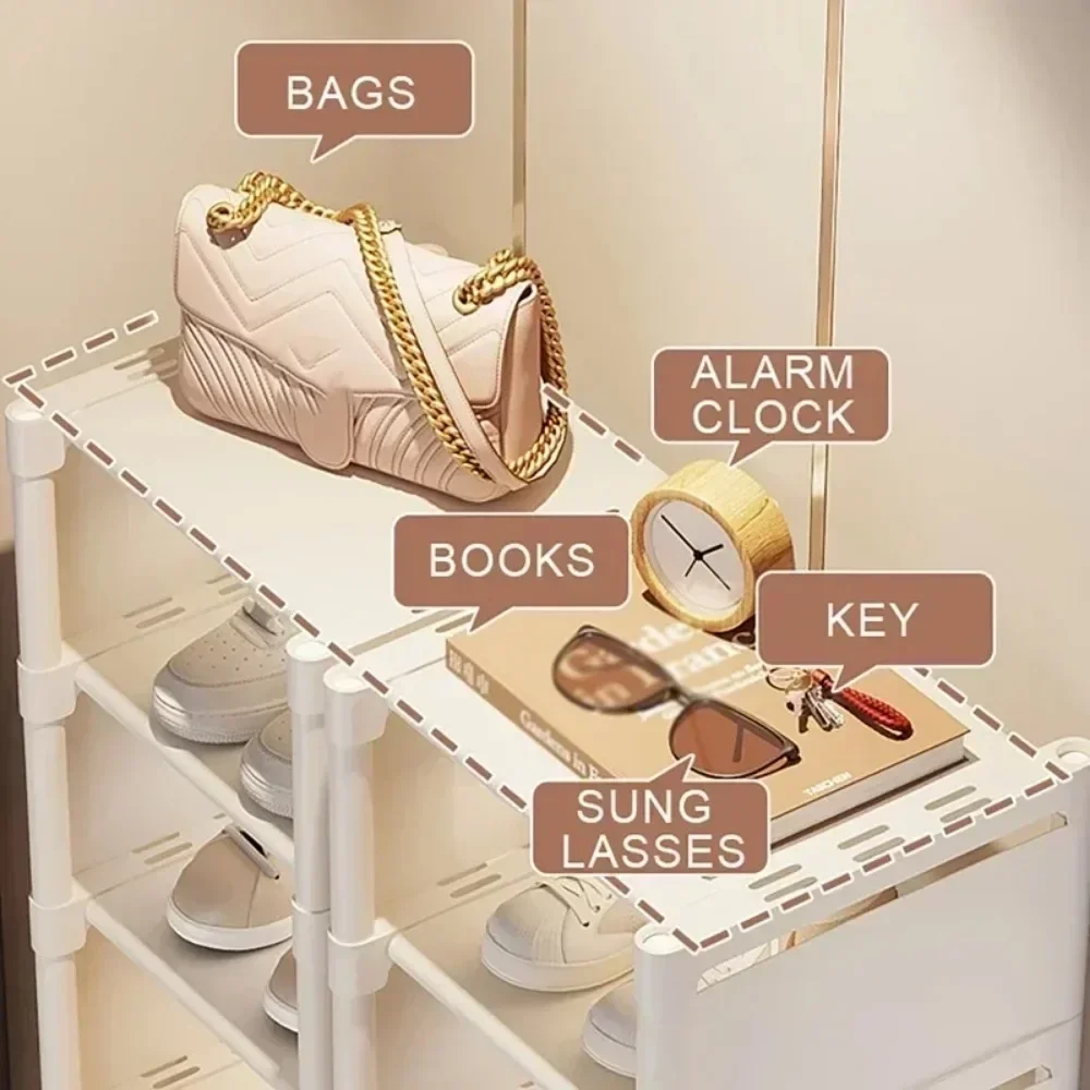 Multiple Layers Shoe Organizer Shoe Rack Organizer Space Saving Rack For Wall Corner Stackable Shelf Adjustable Saving Cabinet image 3