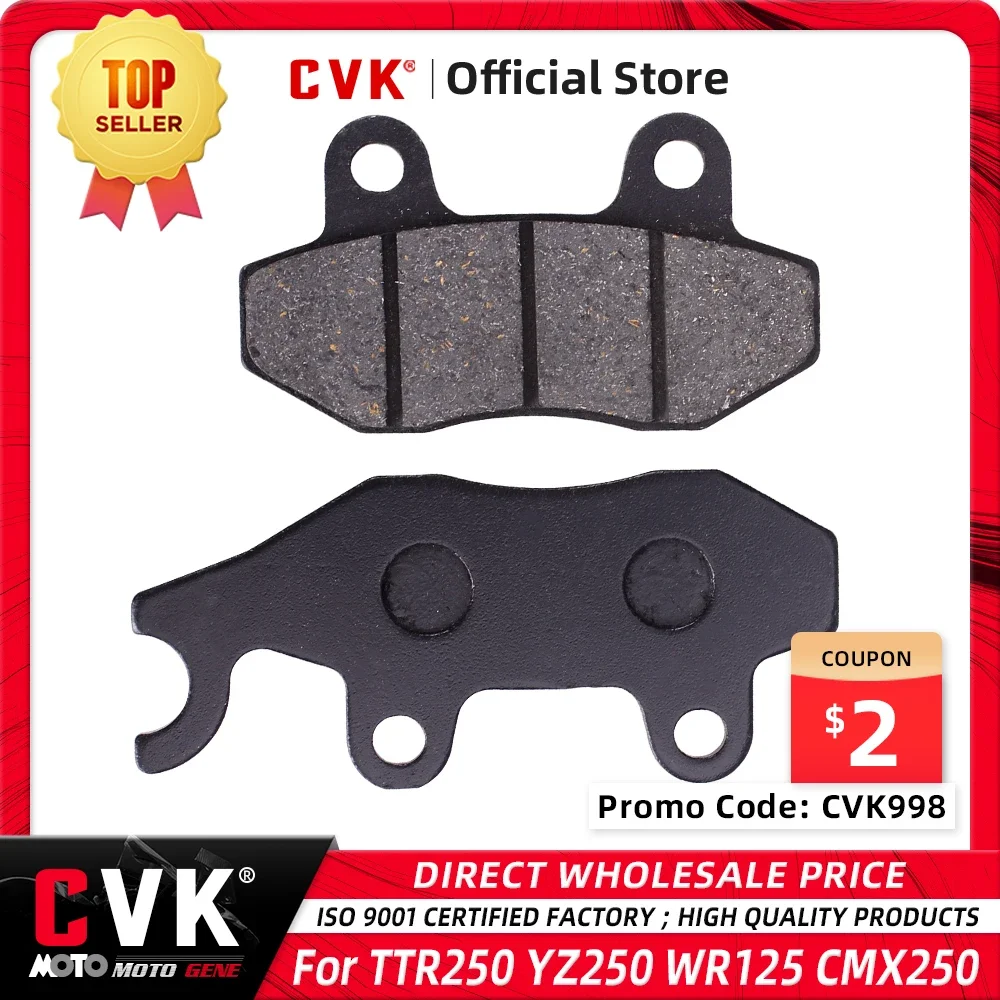 CVK Motorcycle Parts Front Rear Brake Pads Kit For YAMAHA TTR250 TTR 250 L M N P R S T V YZ250 YZ 250 WRA A B D E F G H J WR125