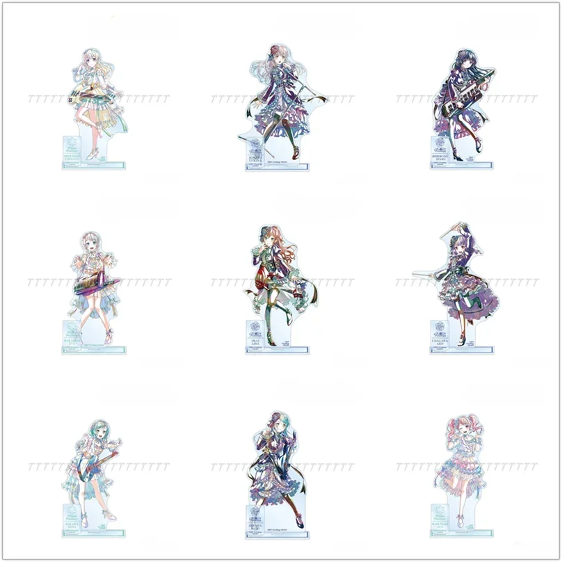 Game Hikawa Hina Chisato Minato Yukina Shirokane Rinko Acrylic Stand Doll Anime Figure Model Plate Cosplay Toy for Gift