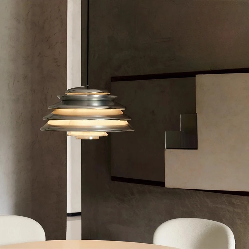 

Designer Multi-layer Aluminium Pendant Lights LED E27 Baking Paint Silvery/yellow Hanging Lamps Living Room Bedroom Restaurant
